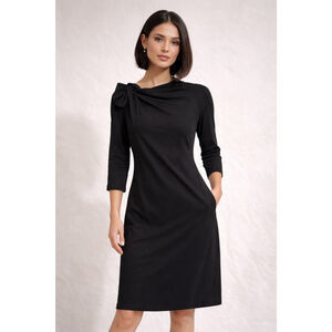 Stylewe Black Bow Neck 3/4 Sleeve Midi Dress New Size 12 See Mesurements